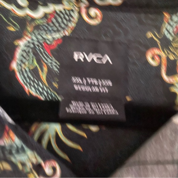 RVCA Neon Dragon Button Up Shirt Asian Artsy B18  Men's Sz XXL NWT B18 - Picture 5 of 13